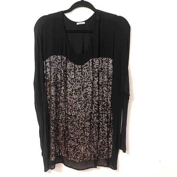 MARELLA women's black sequins top - SIZE XL - Picture 2 of 9